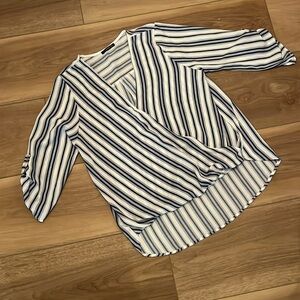 Allan Surplice Rolltab High Low Blouse